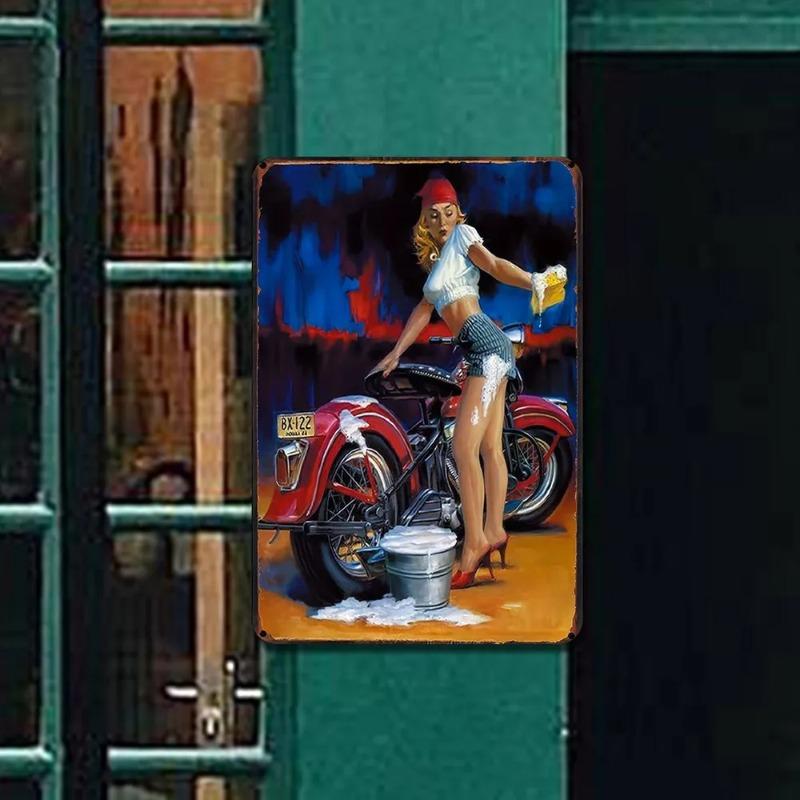 Vintage Tin Sign for Girls Room 30x20cm, Retro Metal Wall Art Decor