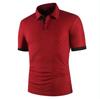 Male Casual Polo Shirts Fashion Contrast Color Design Turn-down Collar Comfortable Tops Slim Fit Short Sleeve Tees