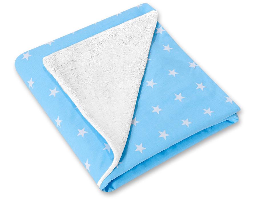 Large baby wrap for the stroller carrier seat, double-sided - Blue stars