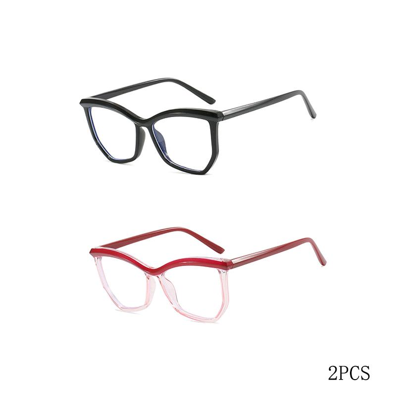 Irregular Polygonal Eyebrow Flat Mirror, Anti Blue Light Cat Eye Personalized Eyeglass Frame, Fashionable Commuting Frame 1027