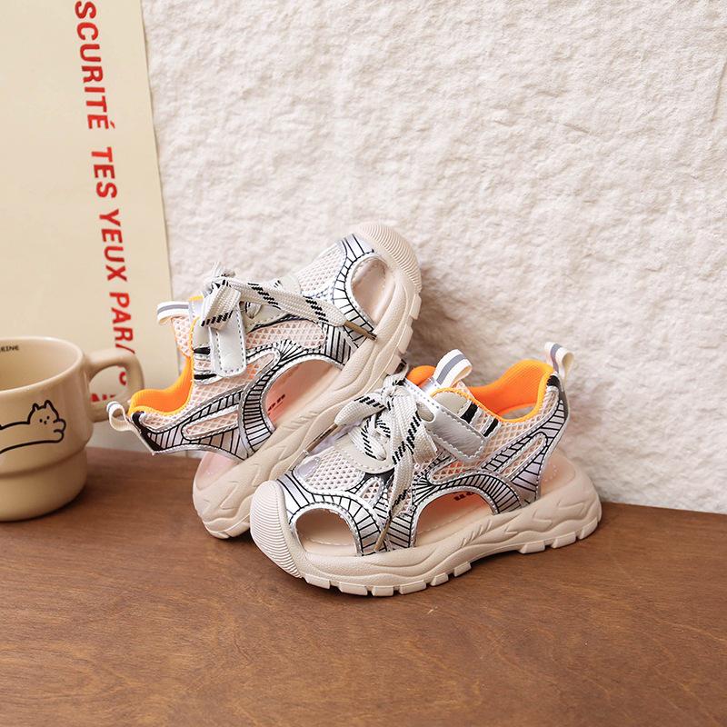 Children s Trendy Anti-Collision Sport Sandals: Breathable Mesh, Velcro, Closed Toe 24