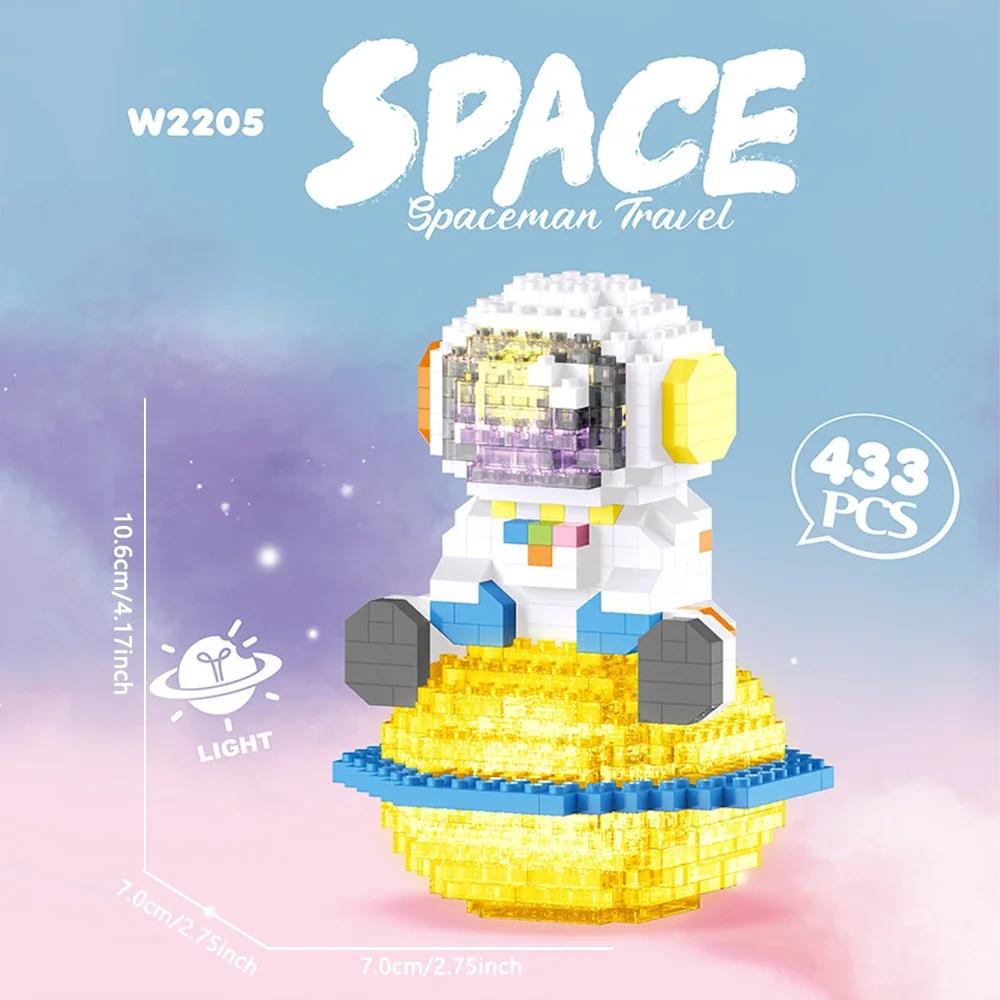 Knew Built Star Astronaut Minifigure LED Micro Mini Building Blocks Toys: Ultimate Space Enthusiast Collectible and Perfect Gift