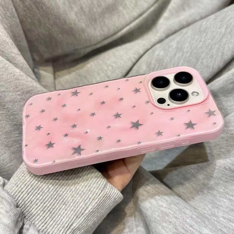 Minimalist Gray-Blue Star Wave Texture Phone Case For iPhone 17 Air 16 15 14 13 12 11 Pro Max Plus Soft Cover