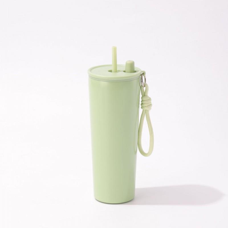 Large Capacity Vacuum Insulated Stainless Steel Travel Mug With Handle Straw Office Outdoor Use 710ml