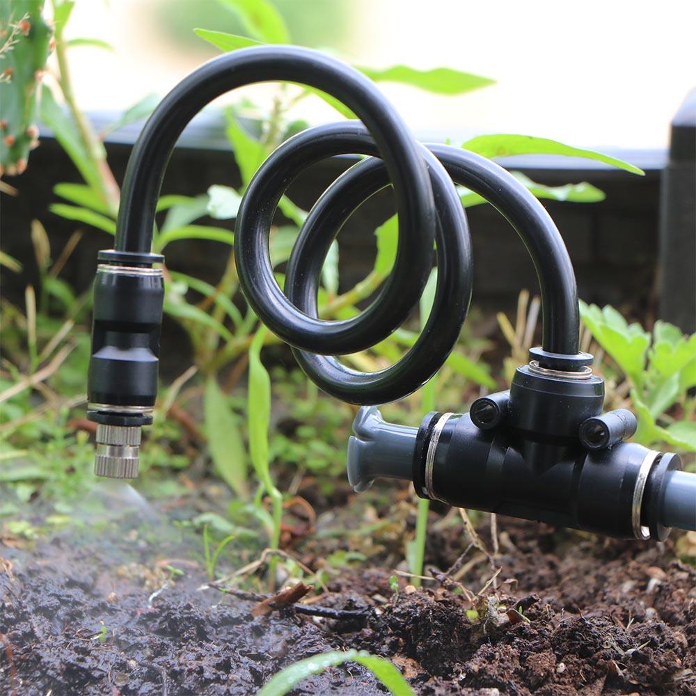 3/8" 9/12mm Misting Cooling System 360° Bend 0.6mm Nozzles Atomizer Sprayers PE Tubing 80 Mesh Filter Garden Irrigation Watering