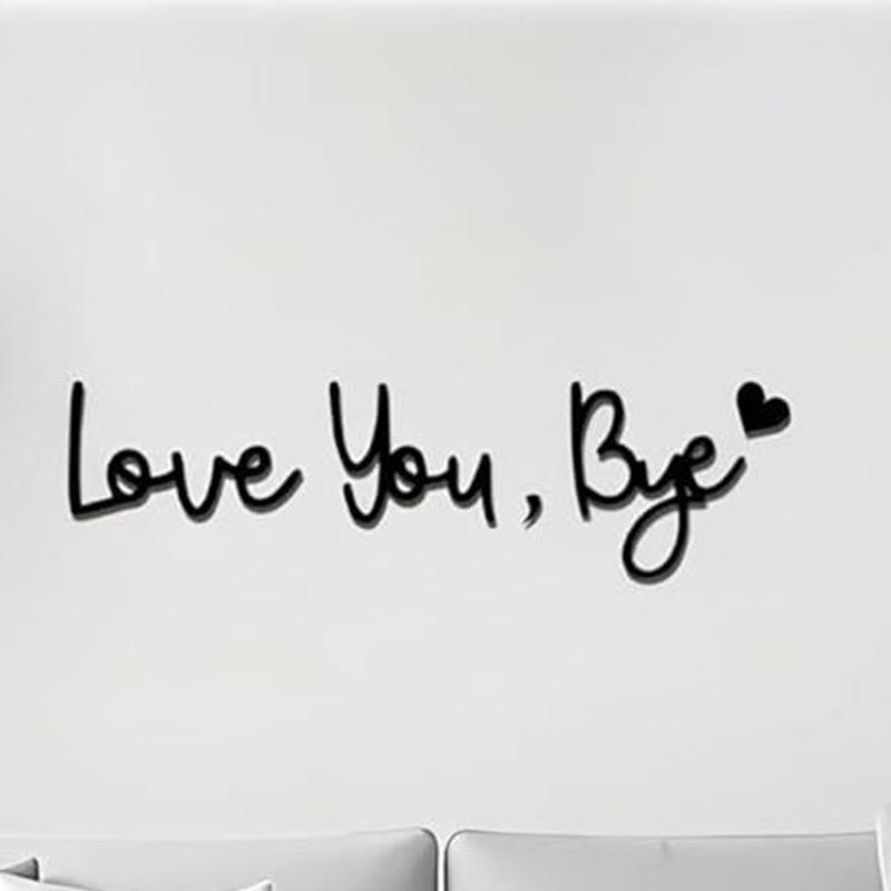 Retro Love You Bye Wall Decors Love You Bye Acrylic Sign for Home Coffee Wall Art Gift to Express Warm for Your Family