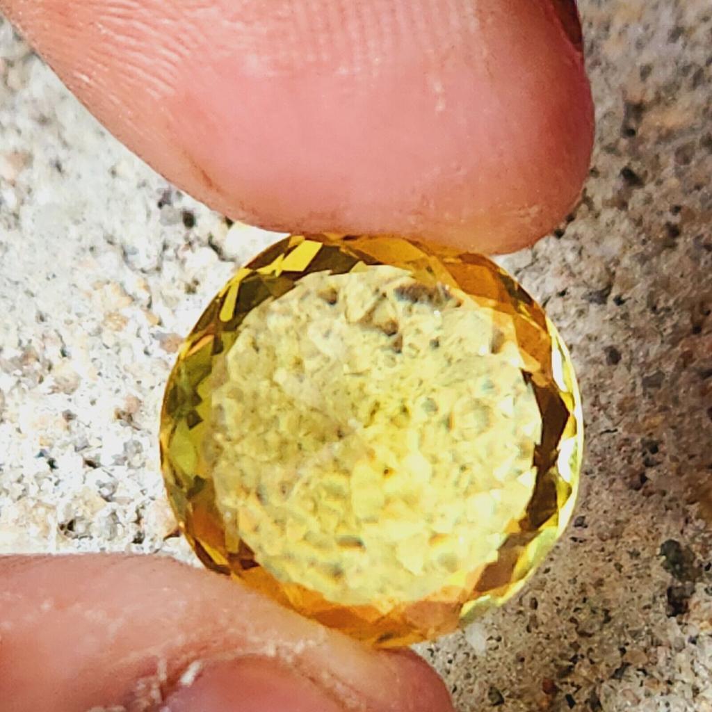 14 Ct Heated PITAMBARI Yellow Sapphire Round Cut CERTIFIED Loose Gemstone