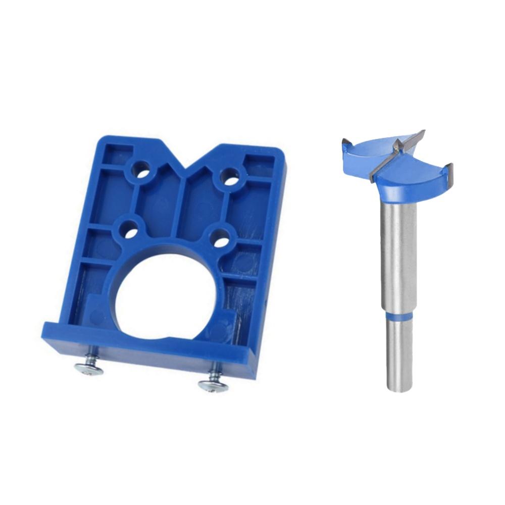 35mm Hinge Hole Drilling Guide Locator DIY Wood Furniture Door Cabinets Hinge Installation Drilling Jig ABS Woodworking Tools