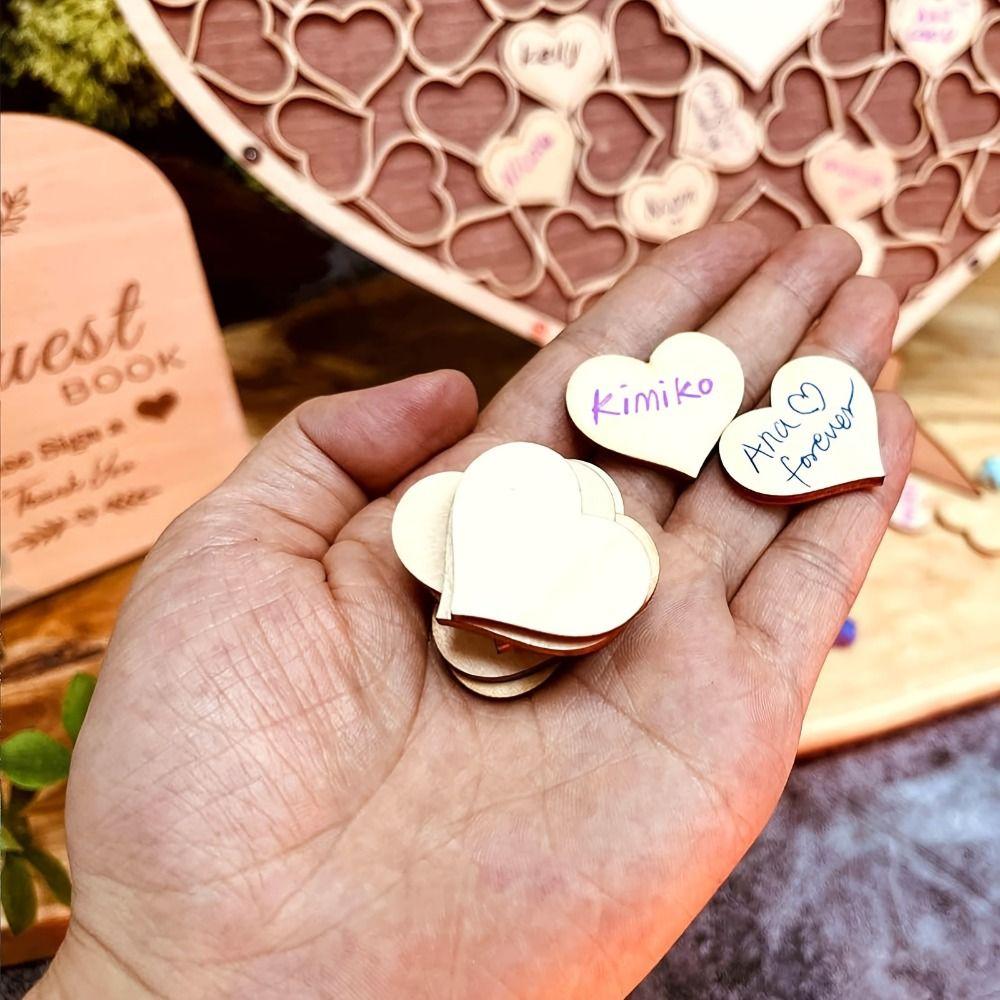 Semnează Cartea Carte Nuntă Carte Oaspeți Nuntă Inimi de Lemn Panou Mesaje Alternativă Carte Oaspeți Oaspeții Semnează