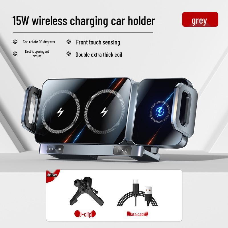 

Новый складной держатель для телефона с двойной беспроводной зарядкой - Быстрее, стабильнее, вращение на 90 градусов, универсальная совместимость