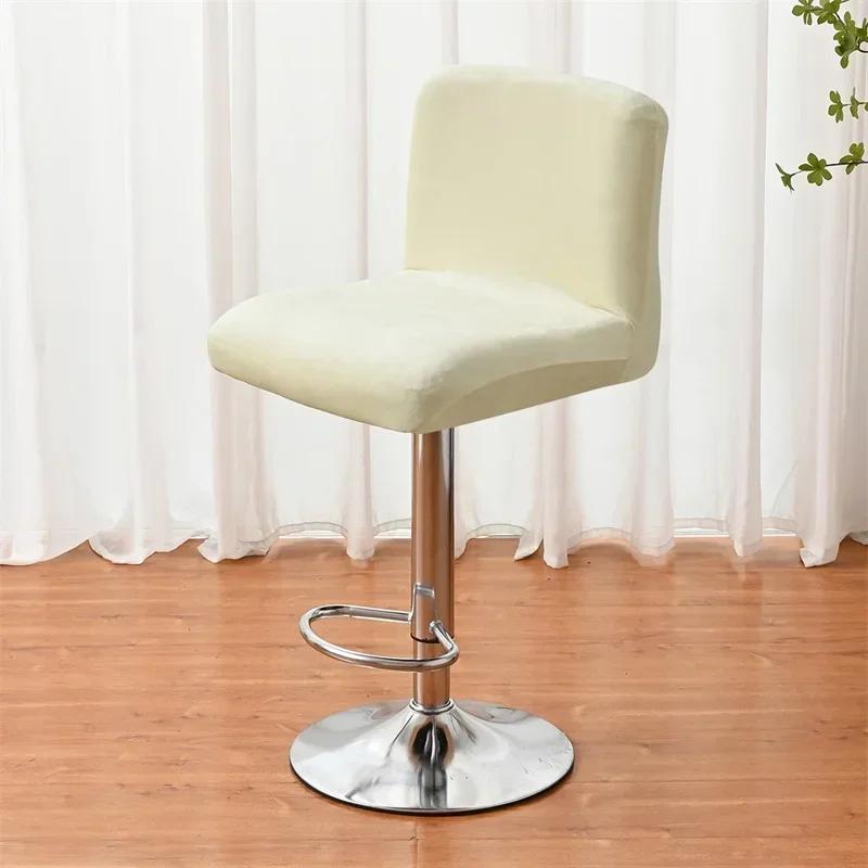 

1 шт. Бархатный чехол для барного стула Эластичные чехлы для стульев с короткой спинкой Чехол-протектор для барного стула для кухни, отеля 1pc chair cover