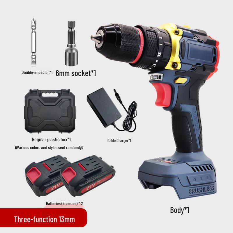Cross 21V Lithium Battery Hand Drill Screwdriver - Multifunctional Electric Impact Tool