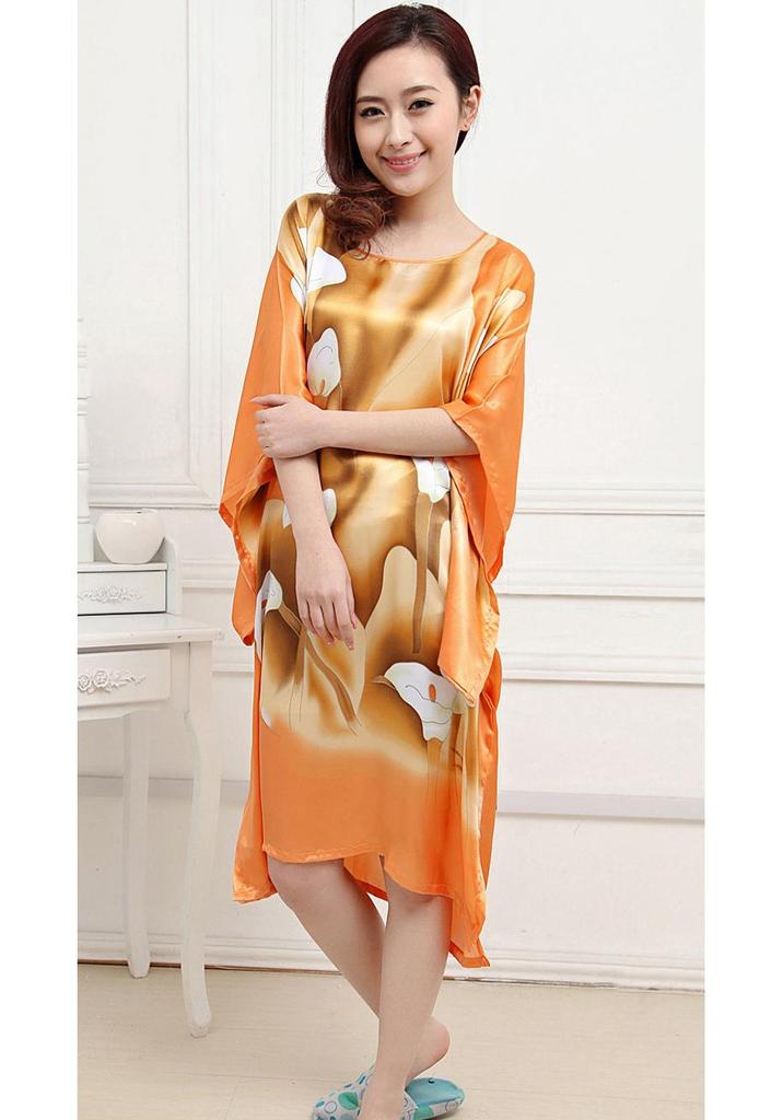 Plus Size Silk Qipao Pajama Robe & Tang Suit Bathrobe