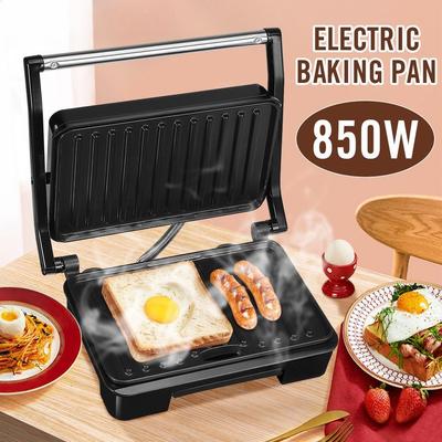 220-240V Elektrikli Sandviç Biftek Makinesi Çift Tost Izgara Yapışmaz Yüzey Otomatik Sıcaklık Kontrolü Kahvaltı Makinesi
