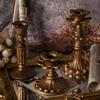 Retro Taper Candle Holders Copper Candlestick Holders for Home Dinning Table Centerpiece Wedding Holiday Party Chrismas