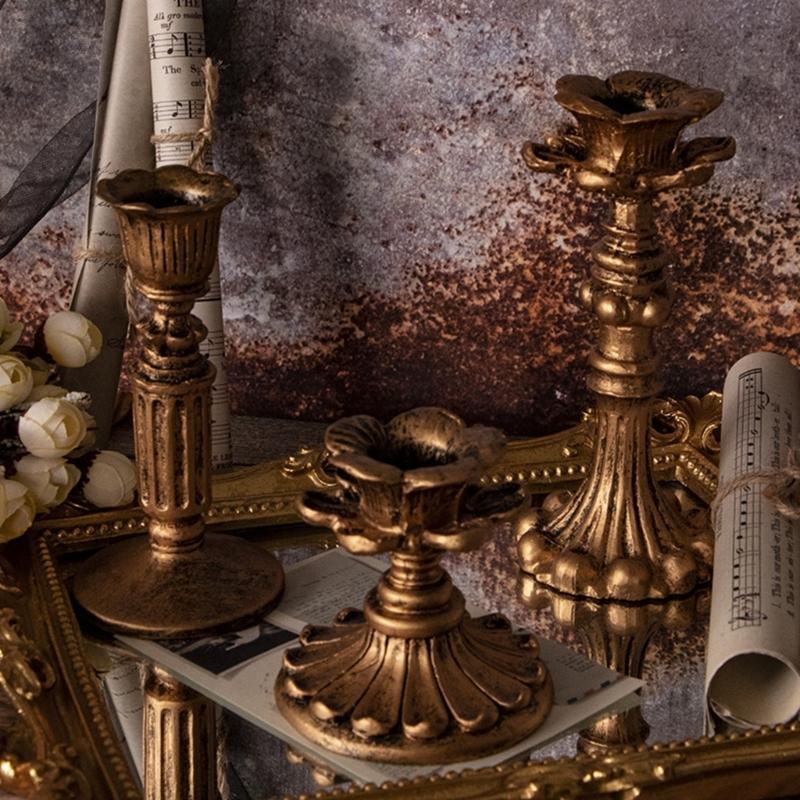Retro Taper Candle Holders Copper Candlestick Holders for Home Dinning Table Centerpiece Wedding Holiday Party Chrismas