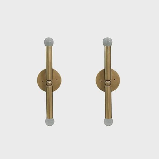 Pair Handmade Raw Brass Wall Sconces Mid-Century Modern Italian Lighting Decorative Item