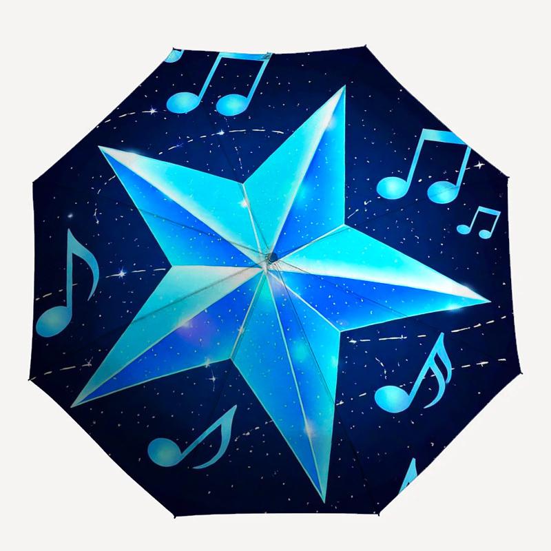 1pc Music Starry Notes Umbrella with Plastic Handle,Compact & Stylish,Suitable for All Seasons Ptys26031