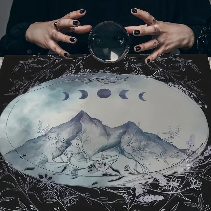 Tarot Tablecloth Moon Mountain Astrology Altars Cloth Divinations Card Table Cloth Tapestry Witchcrafts Supplies