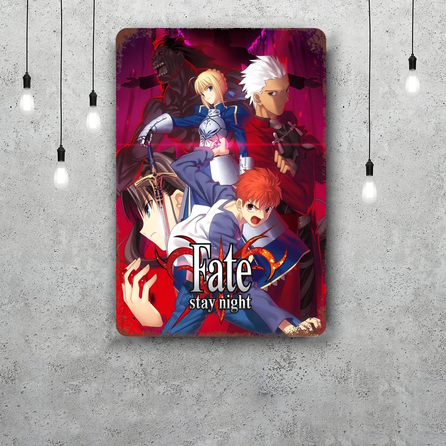

Fate Zero Anime Decor Vintage Metal Signs Tin Signs Captain Poster Decor for Bar Pub Club Man Cave Wall Decoration 20x30cm（7.8x11.8inch）