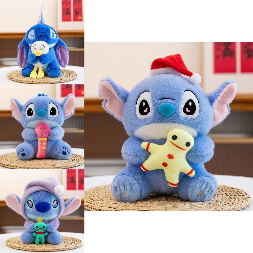 Cute Stitch Christmas And Musical Instrument Series Plush Doll Children Toy For Kids Holiday Gifts