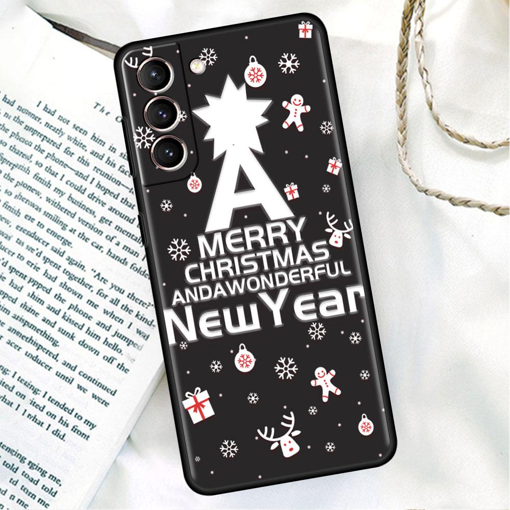 Phone Black Soft Case For Samsung Galaxy S22 S21 S20 Ultra FE S9 S8 S10 Plus Note 20 10 9 Fundas Cover Merry Christmas In Winter