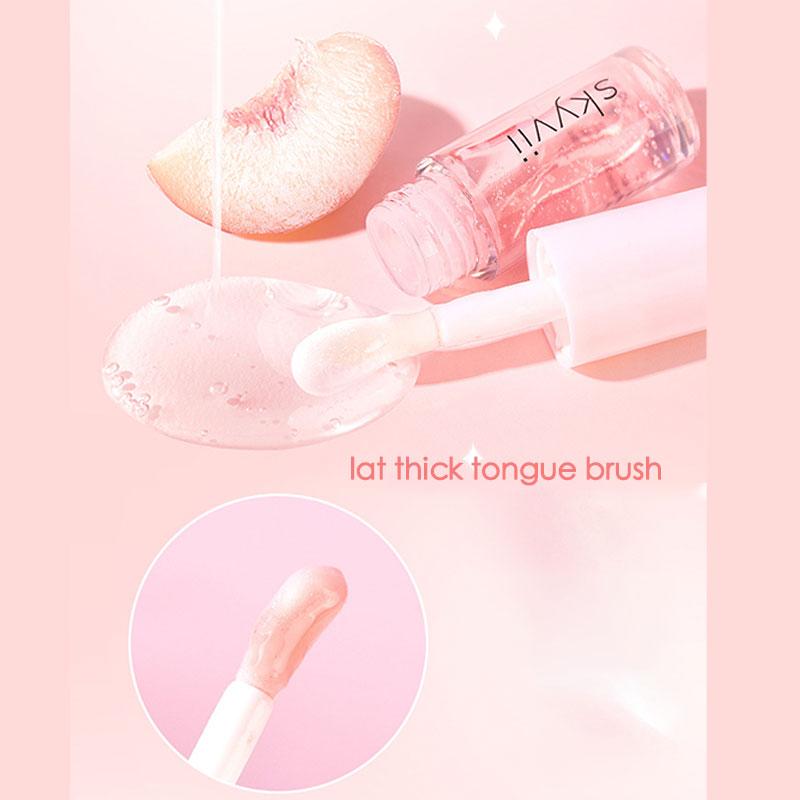 1 Pcs Portable Crystal Jelly Lip Oil Cute Moisturizing&Desalinating Lip Line Lipstick Big Brush Shining Liquid Lipstick ZH