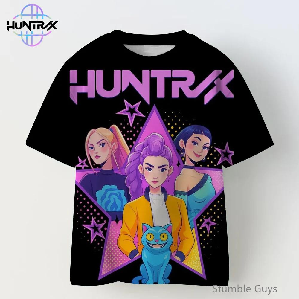Casual Fashion Kpop Demon Hunters Kids 3D Cartton Short Sleeve Summer Boys Girls T-Shirt  Anime Short Sleeve T-shirt