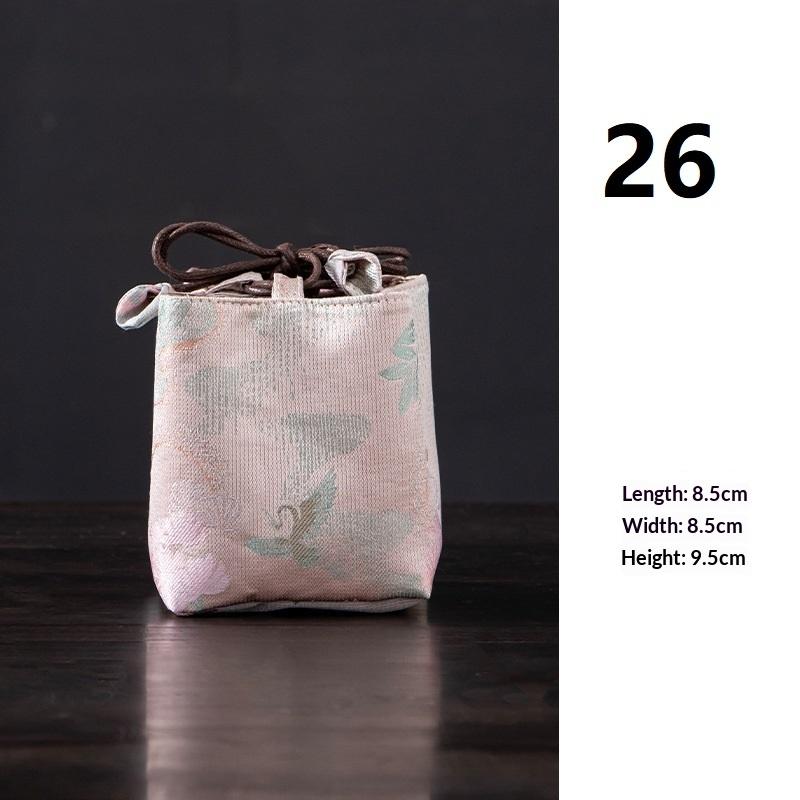 Tea Set Storage Bag Chinese Style Thickened Multi-Functional Teapot Cloth Pouch Protective Portable for Holiday Trips