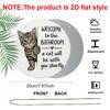 2D Flat Aluminum Retro Cat Welcome Sign for The Bathroom, Measuring 7.87 X 7.87 Inches. Perfect for Home Decor, Bedroom Decor, Gyms, Bars, and Other