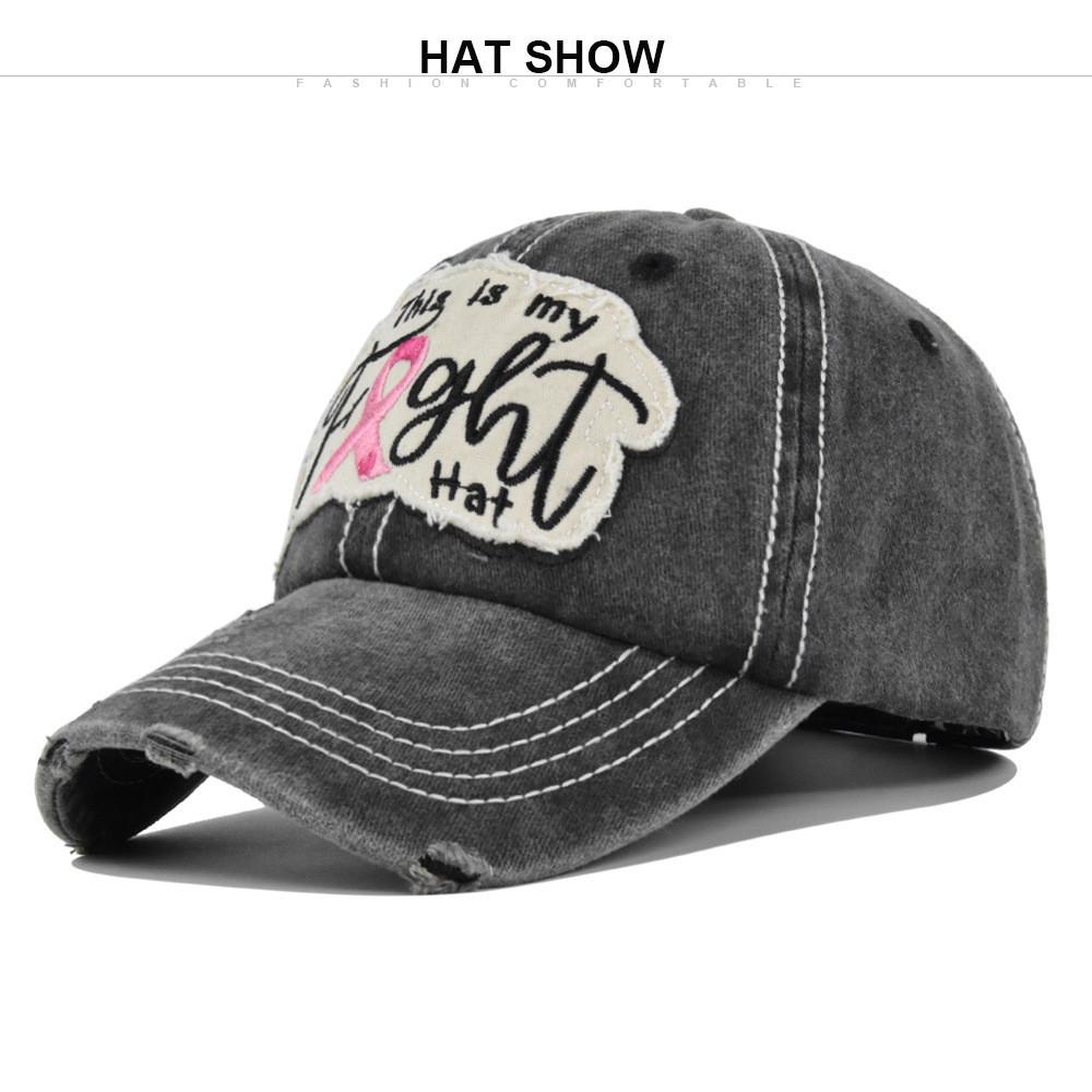 Retro Cotton Baseball Cap With Embroidered Flower And Distressed Brim For Sun Protection