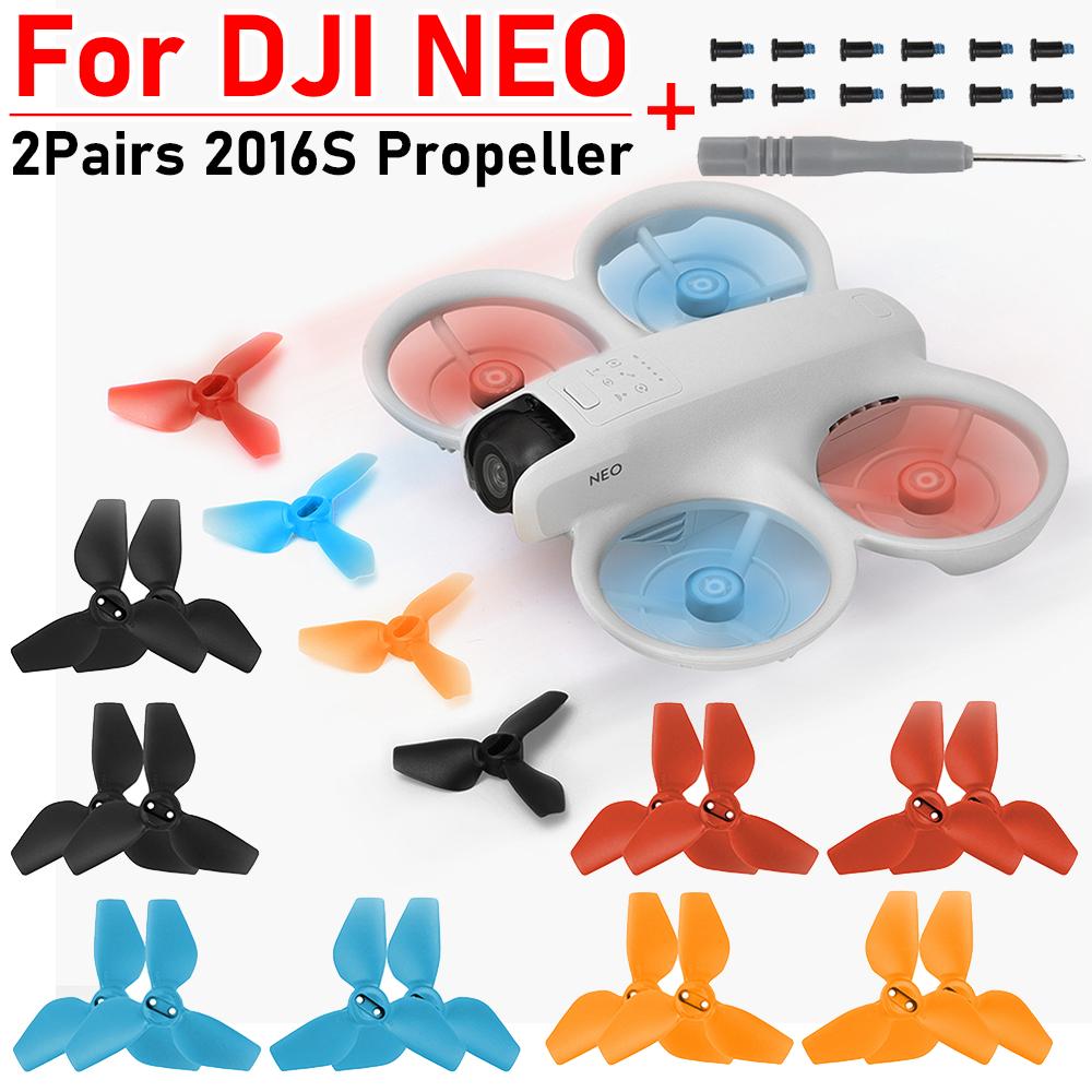 

2 Pairs 2016S Propellers For DJI Neo Light Weight Wing Fan Propeller Replacement Props Blade Parts For DJI Neo Accessories червоний