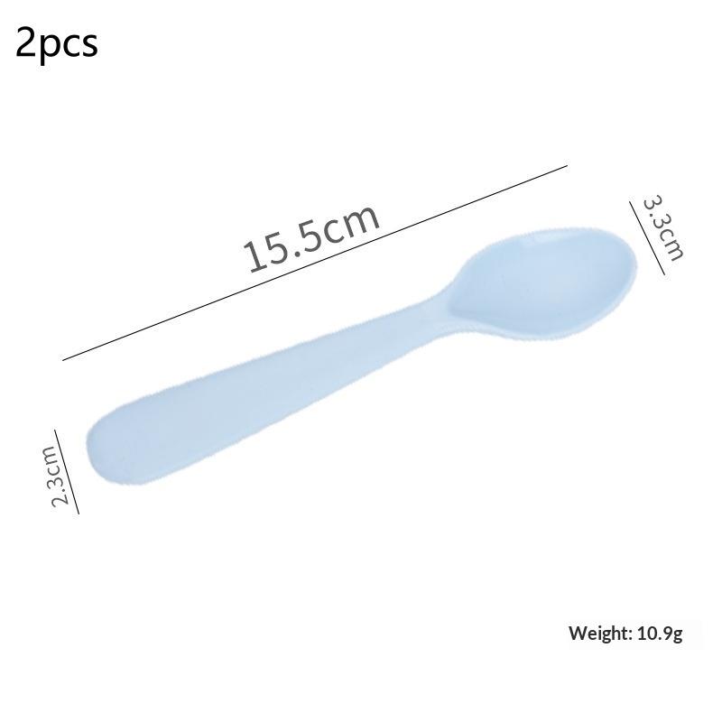 1/2/4Pcs Simple Children Tableware Plastic Baby Feeding Spoon Toddler Training Eating Utensils For Dessert Fruit