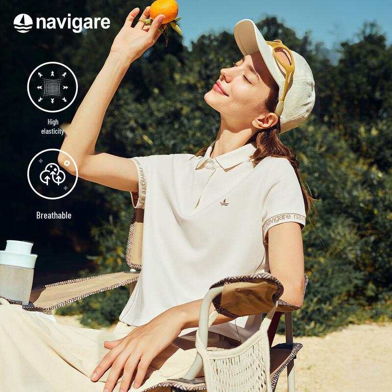 Navigare Women's Short Sleeve Casual Polo Shirt