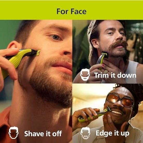 Philips Norelco OneBlade 360 Face + Body Hybrid Electric Trimmer Shaver QP2834 70 Blade Technology 100 Showerproof Stainless Steel Blades last up 4 60