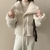 European Double-sided Lamb Wool Warm Cotton Short Coat for Women Winter Thickened Loose Cotton Jacket for Small People