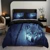 Wolf Cartoon Three-piece Home Textile Bedding 3D Digital Printing Quilt Cover Customization