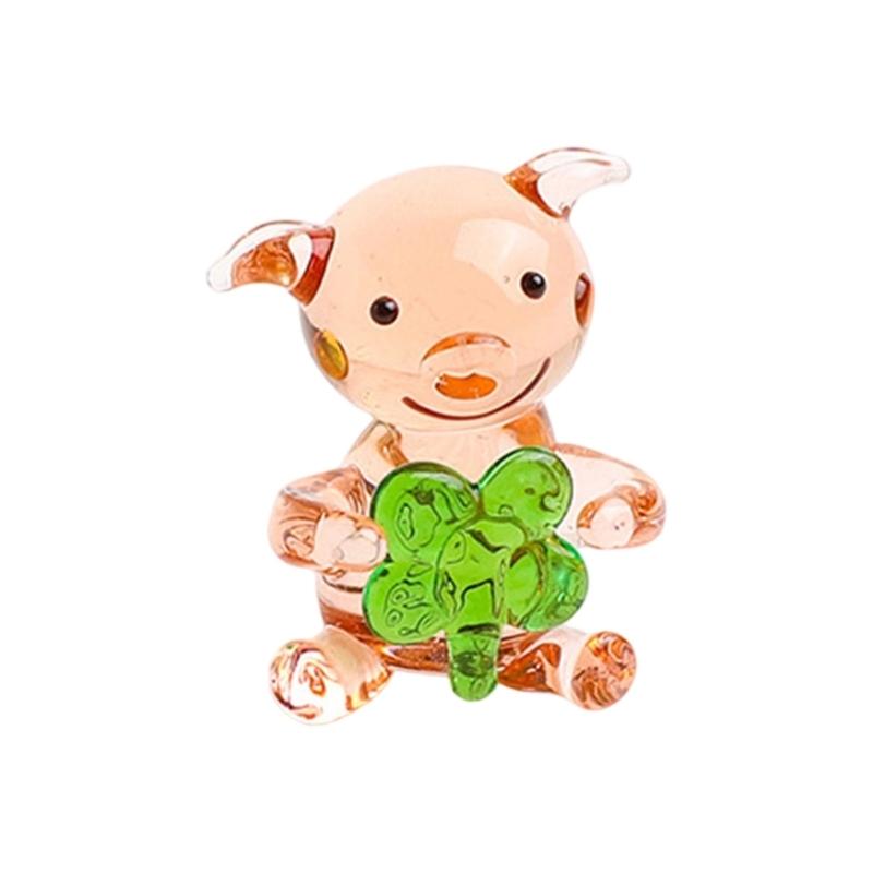 Японская Милая Стеклянная Фигурка Свиньи Миниатюрная Скульптура Животного Для Дома Офиса Стола Подарок