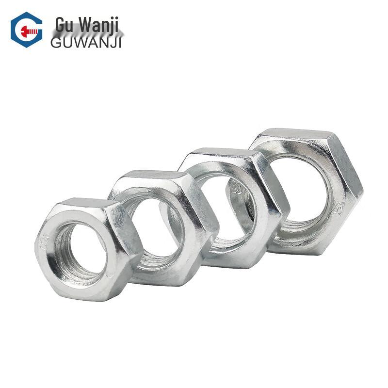 GUWANJI Carbon Steel White Zinc Plated Hex Nut