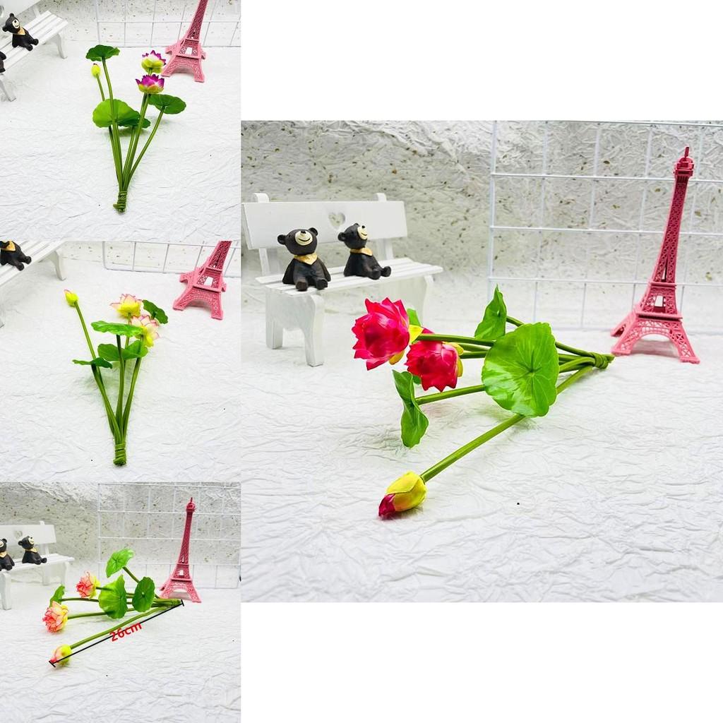 Silk Lotus Realistic Bonsai 7 Head Artificial Flower For Home Decor Interior