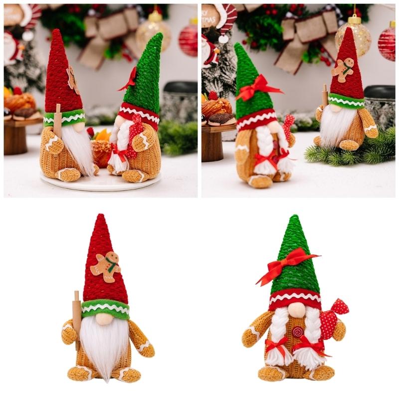 Handmade Christmas Gingerbreads Gnomes Christmas Gingerbreads Man Gnomes Plush Collection Holiday Ornament Decors