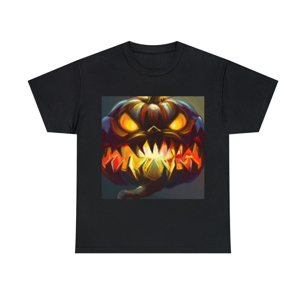 Unisex Adult Halloween T Shirt Art Painting Jack-O'-Lantern Trick Treat Pumpkin