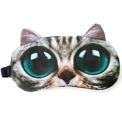 Masca de ochi 3D Pisică cu ochi mari Desen animat Animal Dormit Bumbac Răcoritor Umbră de ochi Călătorie Acasă Birou