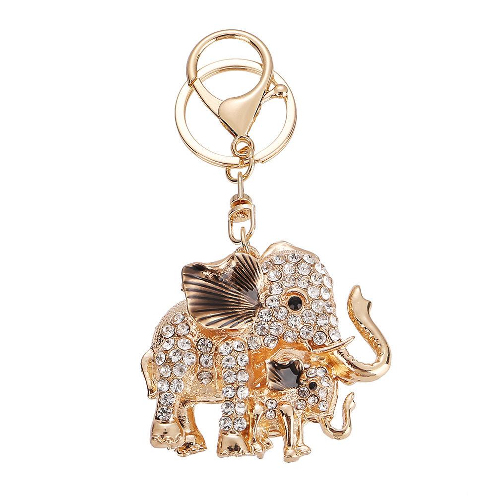 Cartoon animal elephant keychain, cute, diamond studded, little elephant, diamond studded bag pendant