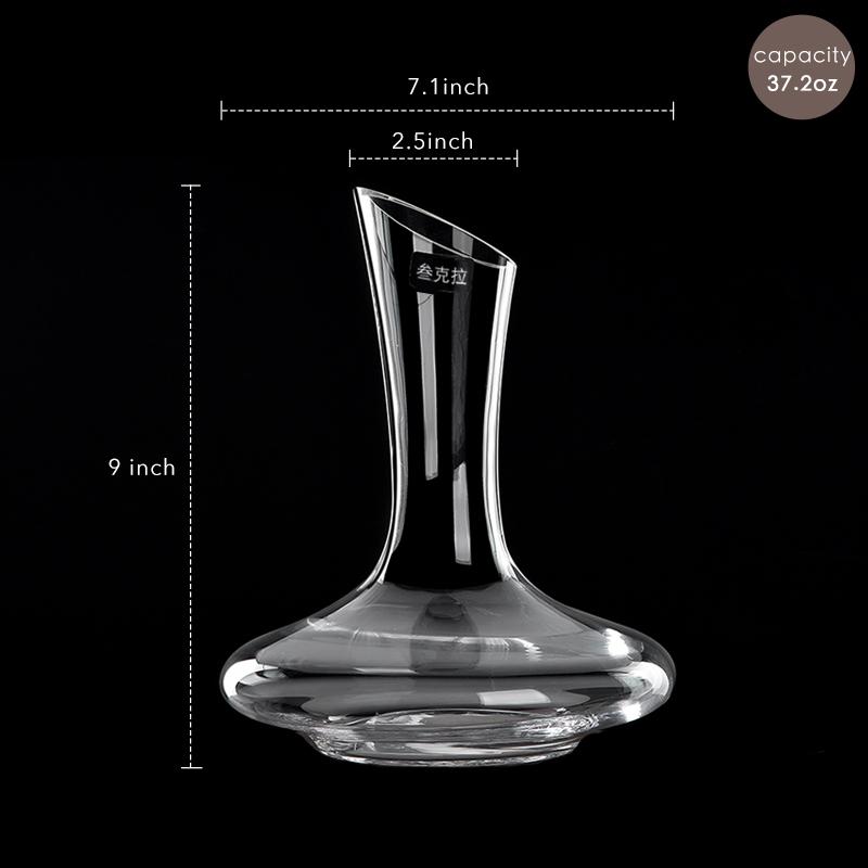 

Изготовленный на заказ винный графин с хрустальным основанием, стеклянный кувшин ручной работы, ультраэлегантный дизайн, удобный наклонный носик для вина 1100 мл 37 унций