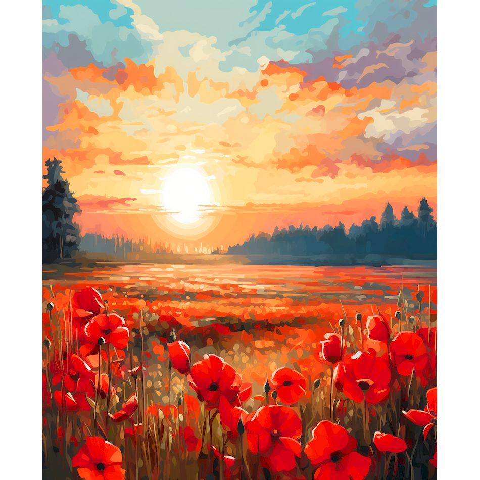 CHENISTORY Coloring By Number Sunset Scenery For Adults DIY Picture By Numbers Seascape Flower Drawing On Canvas Home Decor Gift