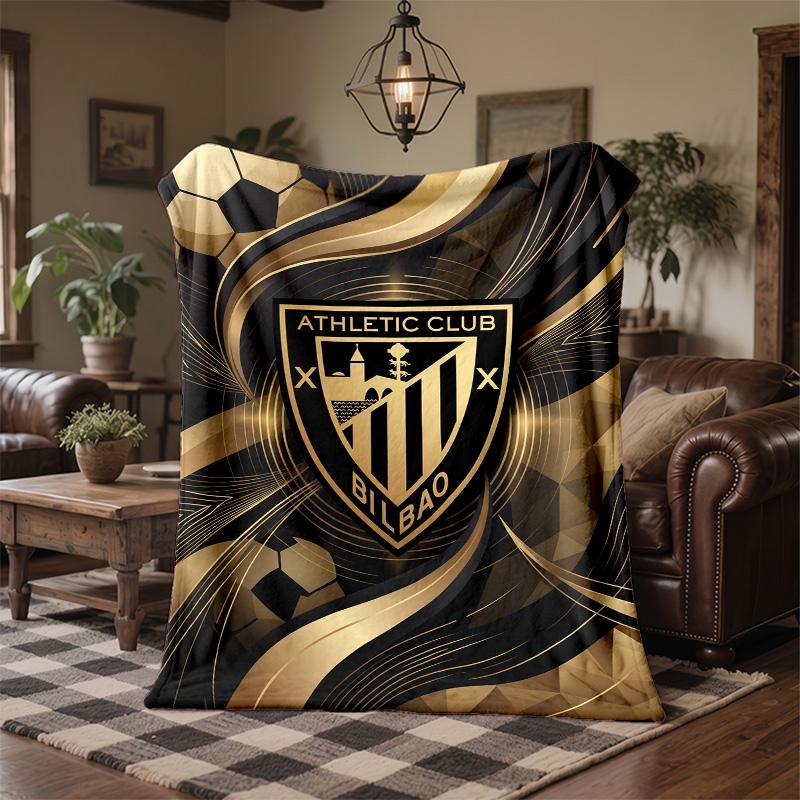 Athletic Bilbao Football Print Flannel Blanket Soft Warm Sofa Bed Throw Blanket For Home Office Bedroom