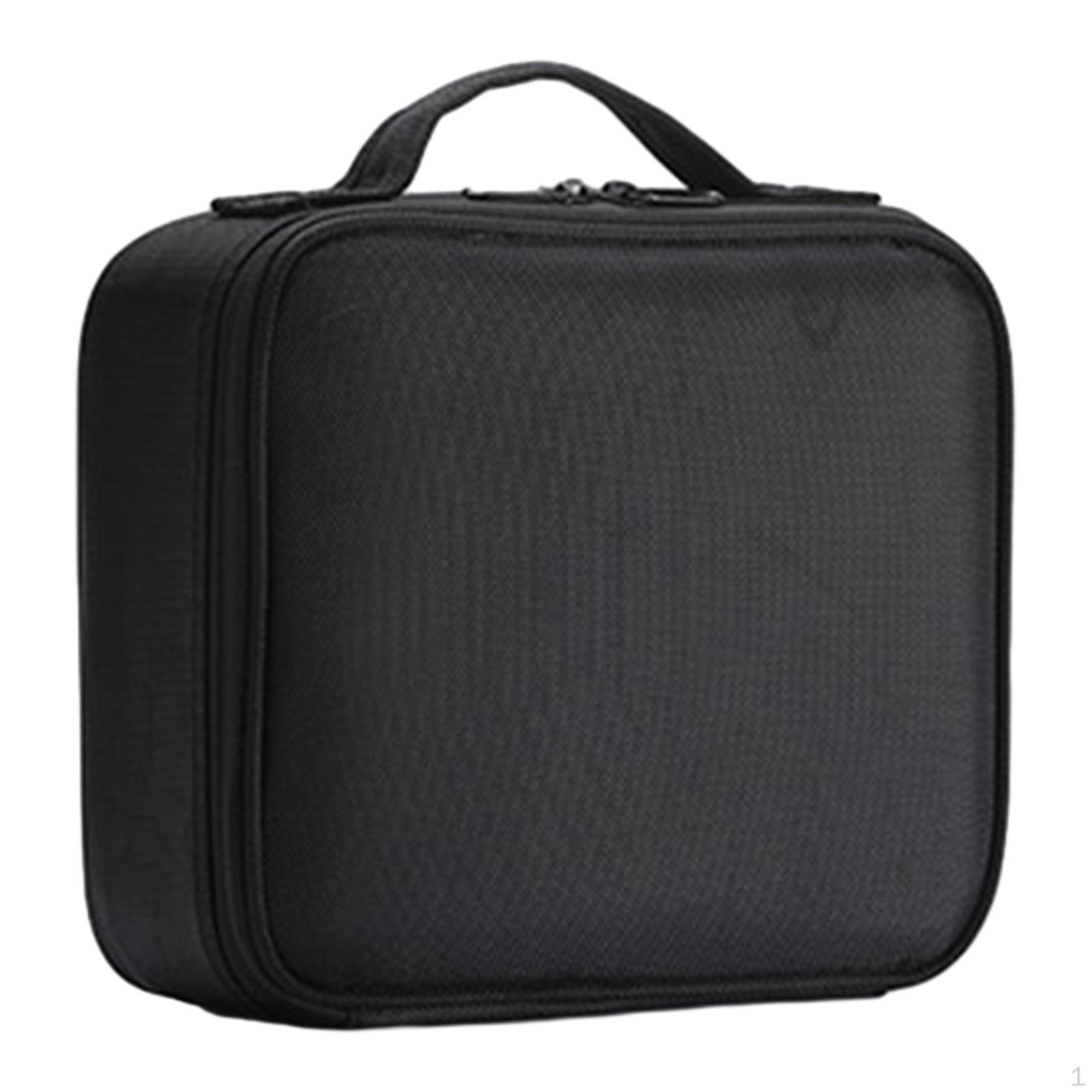 Beauty Train Case, Vanity Organiser and Dividers Compartment, Cosmetic Case for Cosmetics Makeup Black