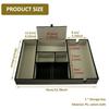 PU Desktop Organizer with 5/6 Compartments Men's Valet Tray Nightstand Jewelry Storage Box for Phone Keys Wallet Watch Glasses