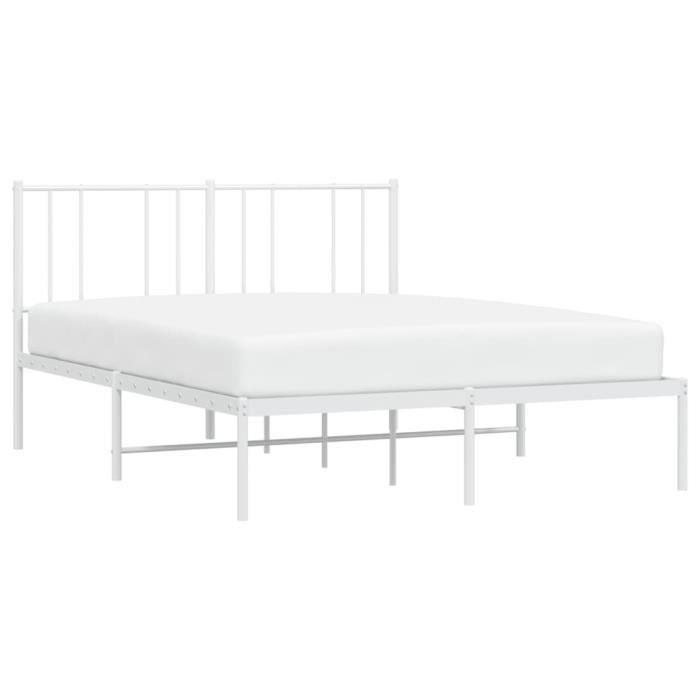 VidaXL Metal Bed Frame with White Headboard 120x200 Cm 352527